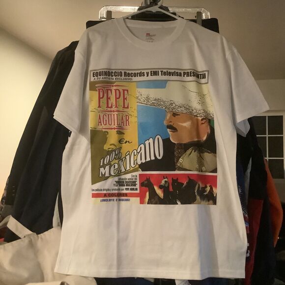 vintage vtg Pepe Aguilar CD promo 100 Percent Mexicano mariachi con banda tee t